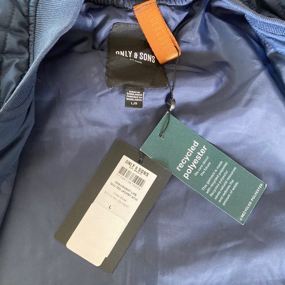 BRAND NEW 2 Only& Sons Quilted jackets L & XL - Picture 2 of 2